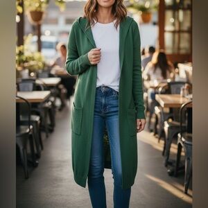 Cyrus Forest Green Hooded Cardigan